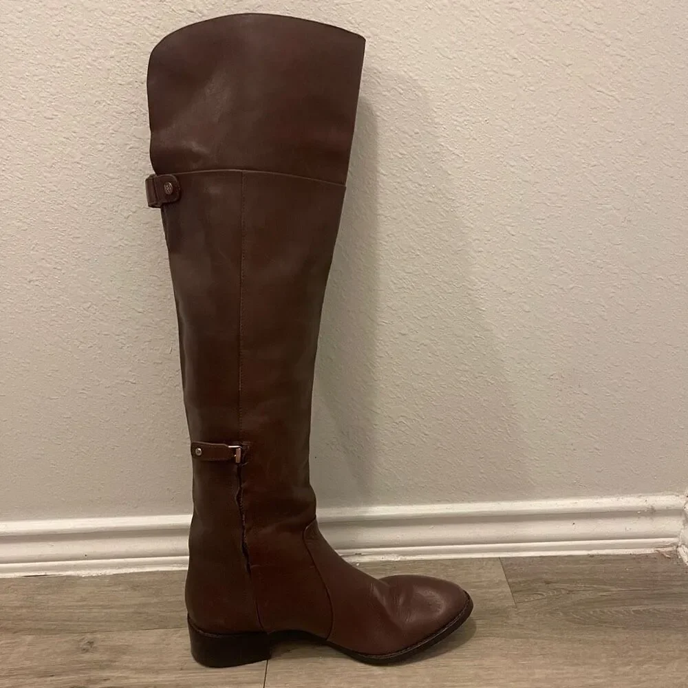 BCBG MaxAzria brown leather over the boots - Picture 11 of 16